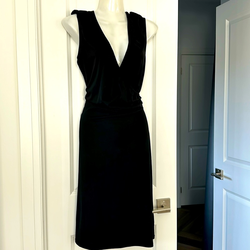 Black silky sleeveless dress. Size XL